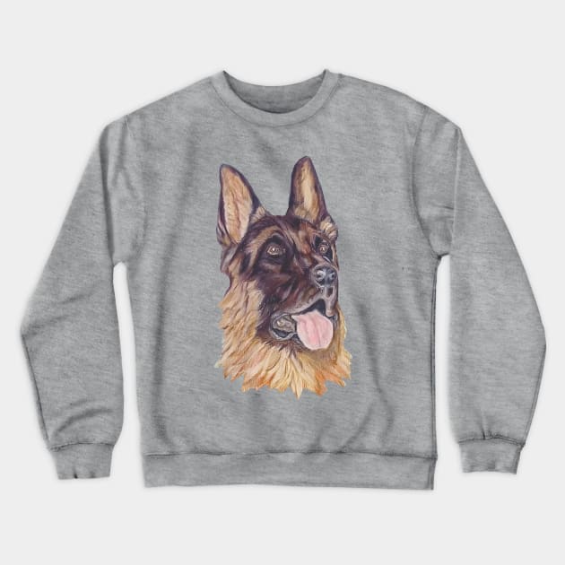 German Shepherd portrait Crewneck Sweatshirt by candimoonart